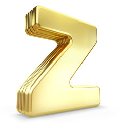 3d gold letter Z.