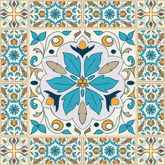 Vector seamless texture. Beautiful colored pattern for design and fashion with decorative elements