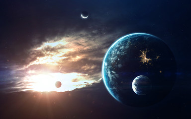 Deep space beauty, planets, stars and galaxies in endless universe. Elements of this image...