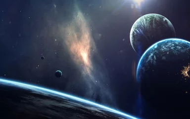 Türaufkleber Schönheit des Weltraums, Planeten, Sterne und Galaxien im endlosen Universum. Elemente dieses von der NASA bereitgestellten Bildes © Vadimsadovski