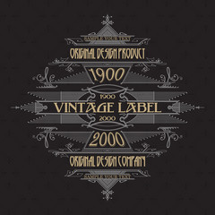 Vintage typographic label premium - vector