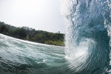 Wave breaks in Indonesia