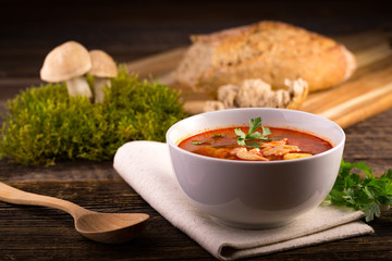 Fresh mushroom soup from calocybe