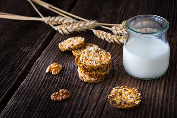 Cereal cookies with raisins and nuts