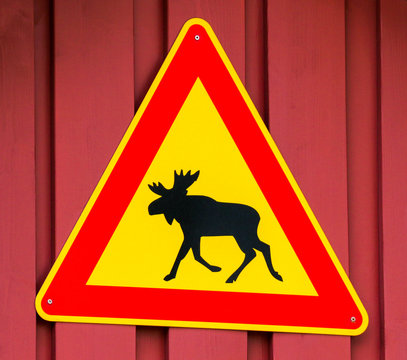 Schild mit einem Elch