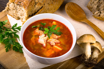 Fresh mushroom soup from calocybe