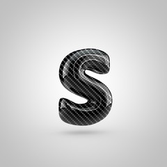 Black carbon letter S lowercase isolated on white background
