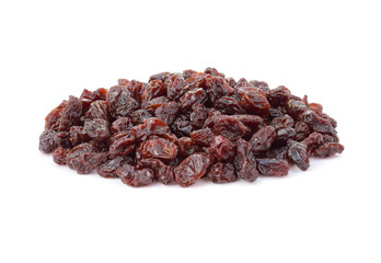 Dried raisins isolated on white background