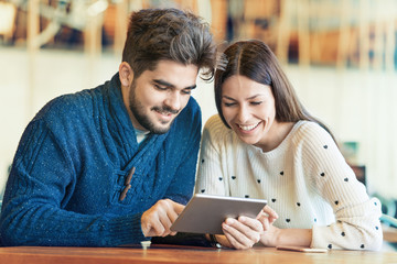 Beautiful couple taking selfie