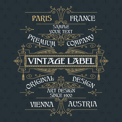 Old vintage card with floral ornament - vector