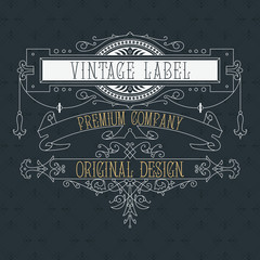 Old vintage card with floral ornament - vector