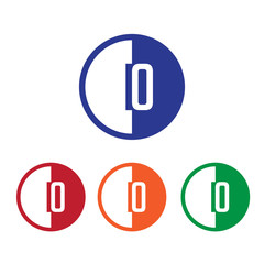 IO initial circle half logo blue,red,orange and green color