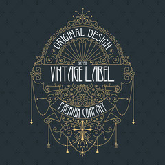 Old vintage card with floral ornament - vector