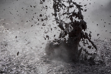 Mud explosion in Rotorua Wai-O-Tapu
