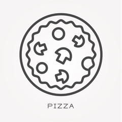 Line icon pizza