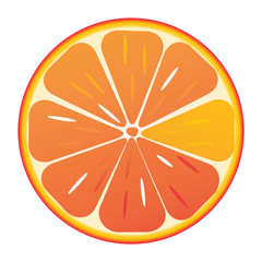 Orange in a cut on a white background