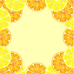 Seamless pattern of orange and lemon 