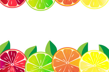 Background of orange, lemon, grapefruit and lime