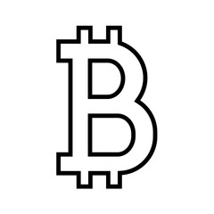 Bitcoin line icon. Sign of bitcoin digital crypto currency. Vector Illustration