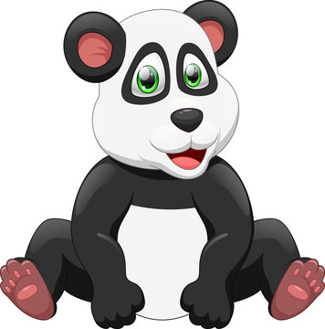 Cute panda cartoon. vector illustration