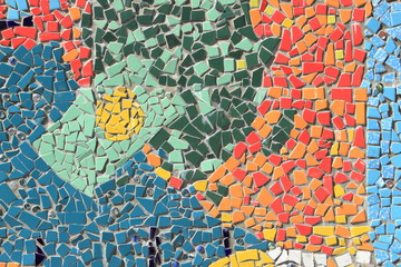 Colorful mosaic tiles wall