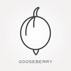 Line icon gooseberry