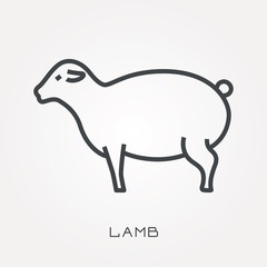 Line icon lamb