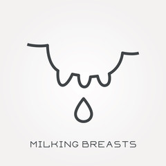 Line icon milking breasts