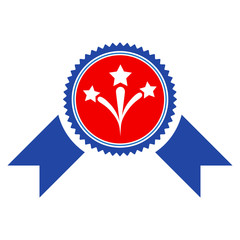 Obraz premium Pyrotechnics Award Seal flat vector pictograph. An isolated illustration on a white background.