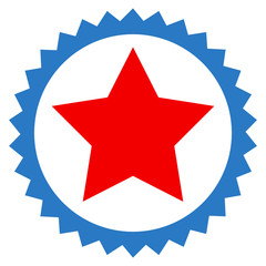 Star Seal Stamp flat vector pictograph. An isolated illustration on a white background.