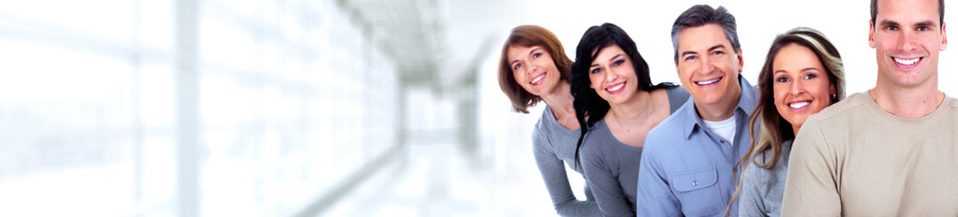 Smiling people faces