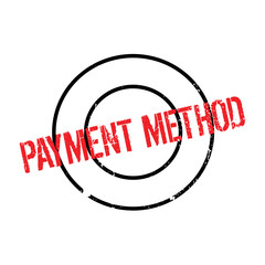 Payment Method rubber stamp. Grunge design with dust scratches. Effects can be easily removed for a clean, crisp look. Color is easily changed.