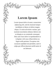 frame of leaves. Hand draw vector decorative element. Page of Book, card