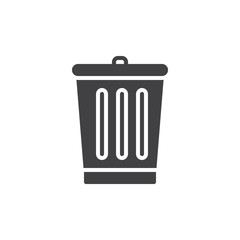 Trash bin icon vector, filled flat sign, solid pictogram isolated on white. Delete symbol, logo illustration. Pixel perfect
