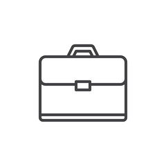 Briefcase line icon, outline vector sign, linear style pictogram isolated on white. Portfolio symbol, logo illustration. Editable stroke. Pixel perfect