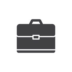 Briefcase icon vector, filled flat sign, solid pictogram isolated on white. Portfolio symbol, logo illustration. Pixel perfect