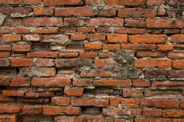 Old brick wall in Thailand temple