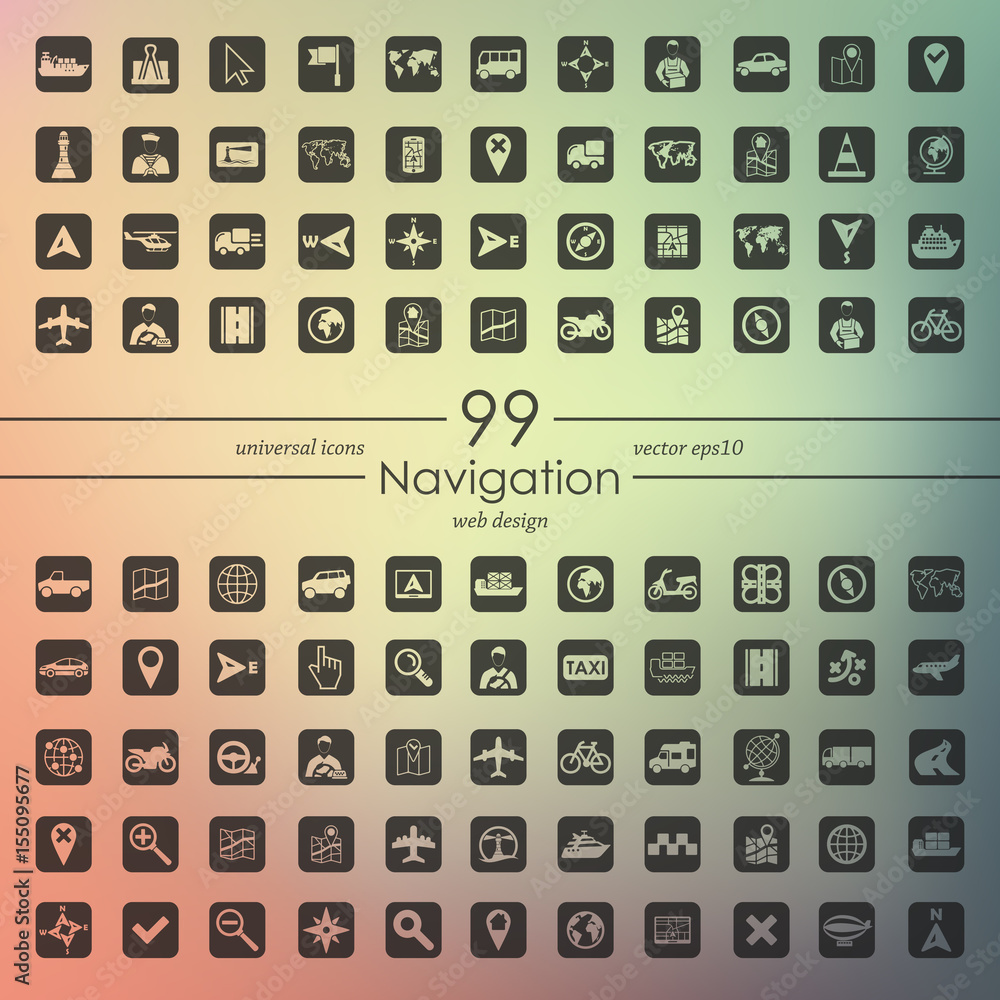 Poster set of navigation icons