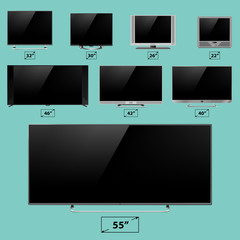 TV screen lcd monitor template electronic device technology digital device display vector illustration.