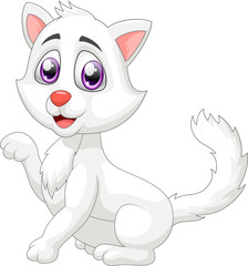 Cute cat cartoon. vector illustration