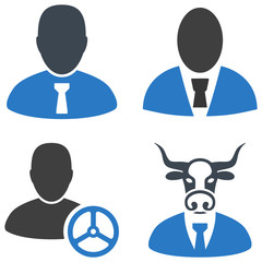 Manager flat vector icon collection. An isolated icons on a white background.