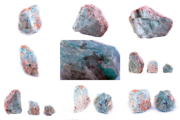 Collection of stone mineral amazonite