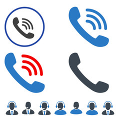 Phone Call flat vector pictograph set. An isolated icons on a white background.
