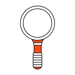 color graphic of magnifying glass with orange handle vector illustration