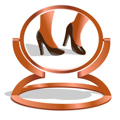 4. footwear in a mirror