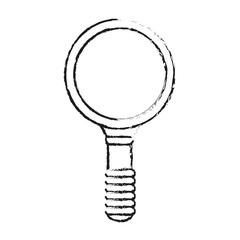 monochrome blurred silhouette of magnifying glass vector illustration