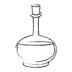 monochrome blurred silhouette with oil aroma essence bottle vector illustration