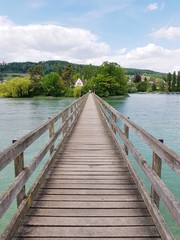 Holzbrücke zur Klosterinsel Werd