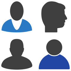 User Profile flat vector pictogram set. An isolated icons on a white background.