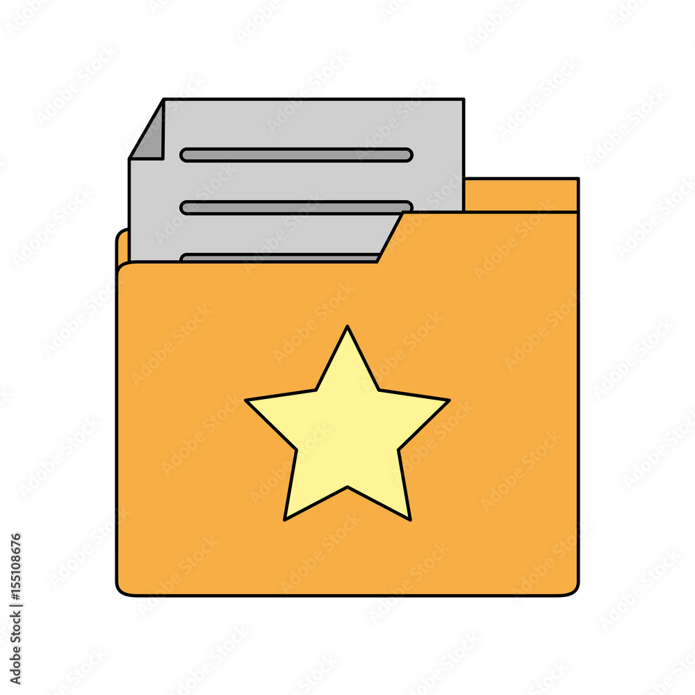 Aufkleber white background with folder and files sheet vector illustration